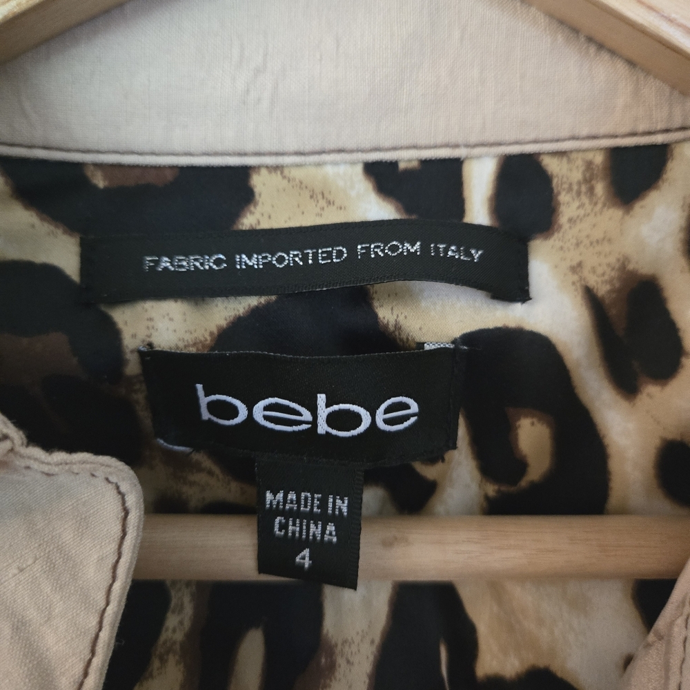 Y2K Bebe Lace-up Khaki Mini Dress Size 4 - Picture 4 of 5